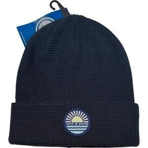 Life Is Good Waffle Cuff Beanie - NWT Womens One Size Dark Navy - #48499-D3